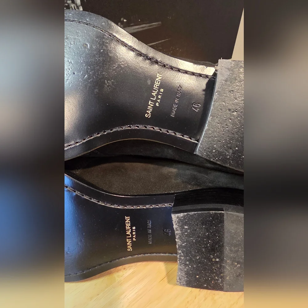Saint Laurent Paris Wyatt Jodhpur harness boots in black suede EU 46 / US 13 - Picture 9 of 13